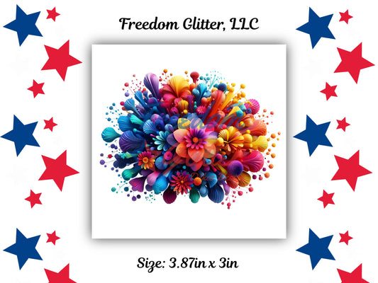 3D Floral Burst 4 Decal (UVDTF)