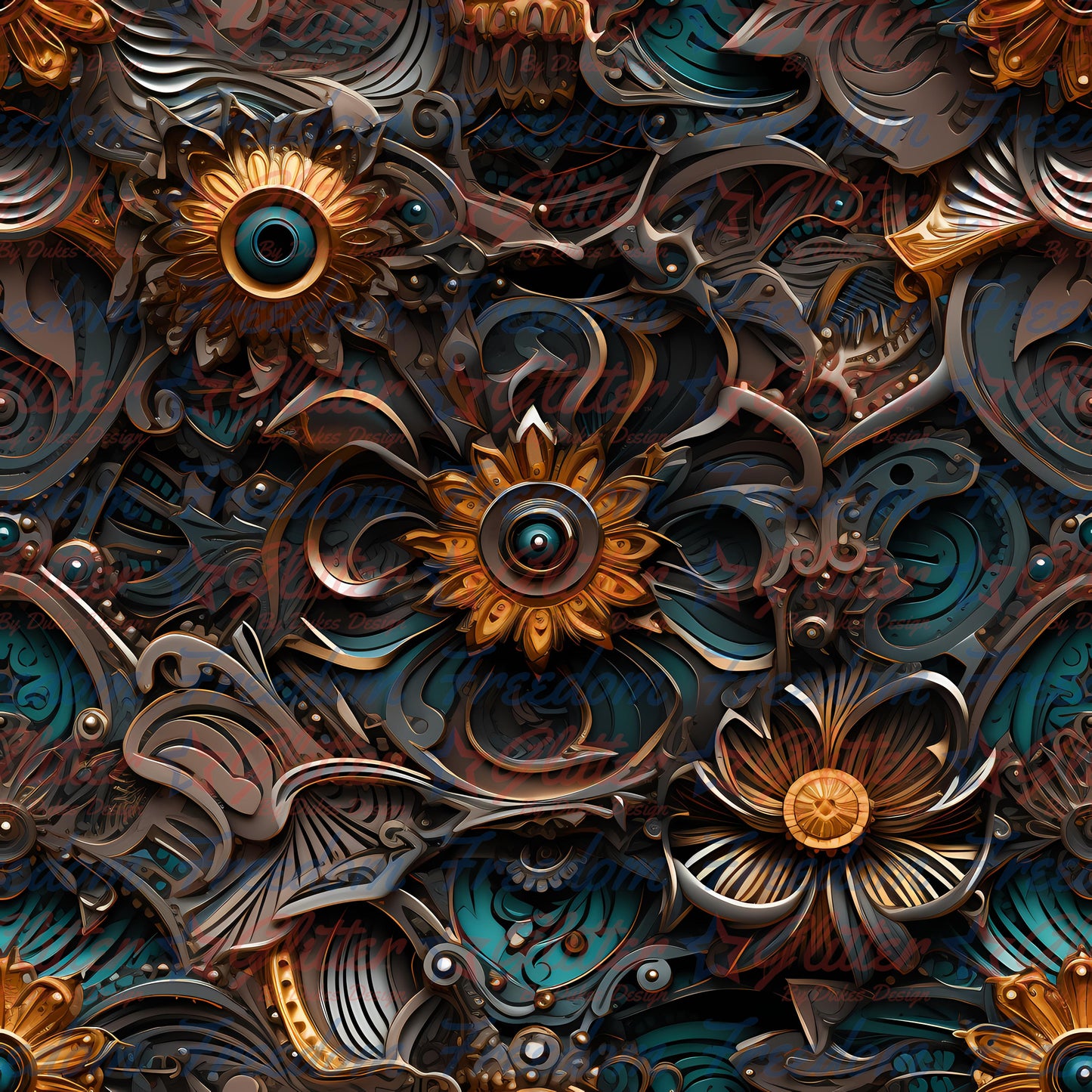 Floral Steampunk 13 (Printed Vinyl)