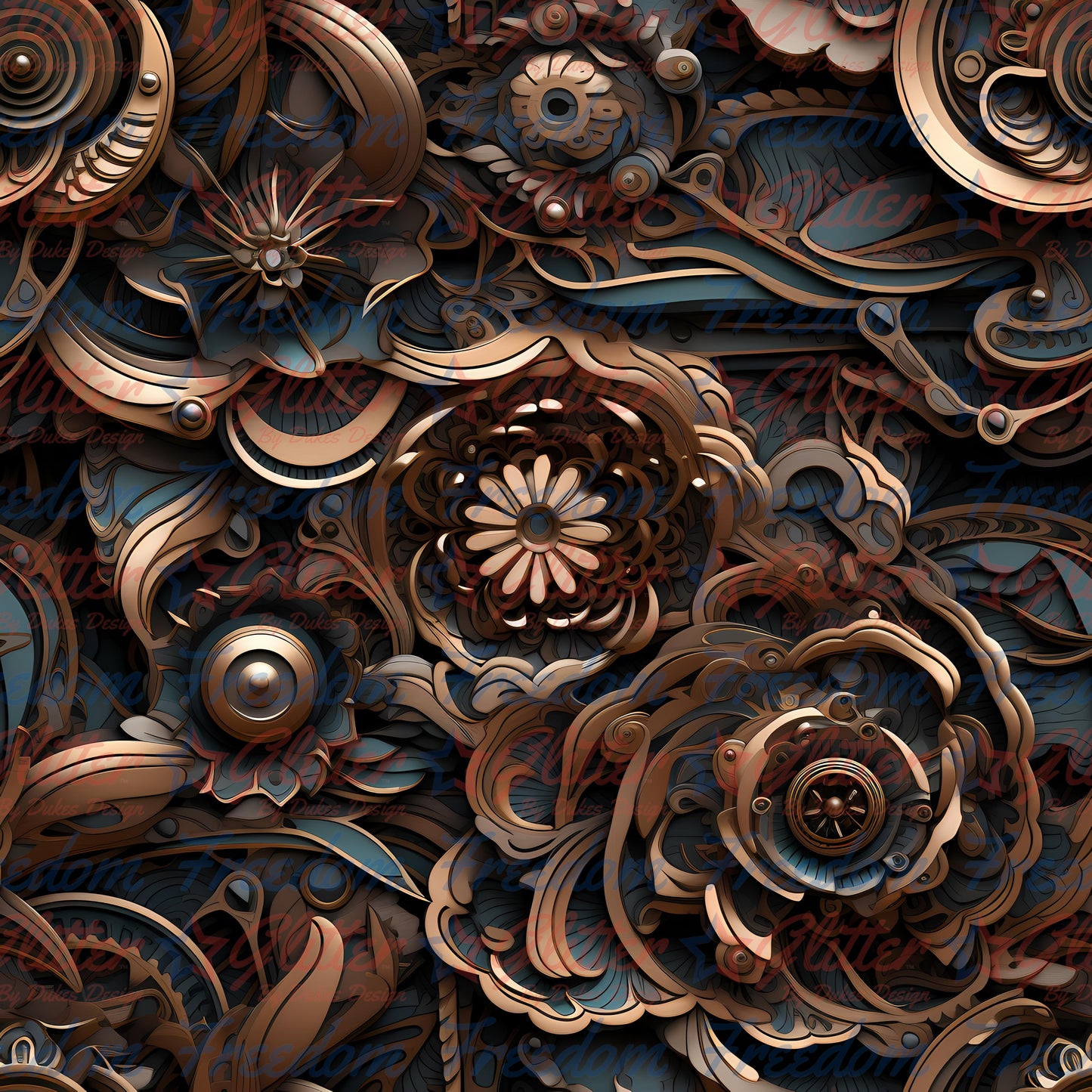 Floral Steampunk 19 (Printed Vinyl)