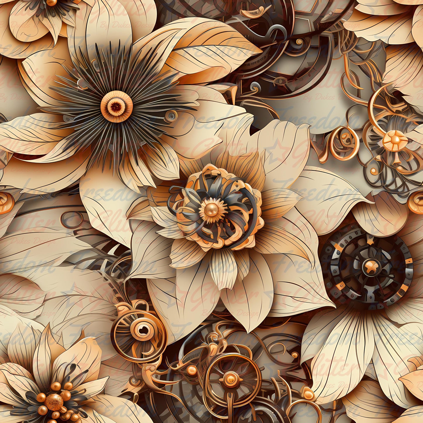 Floral Steampunk 24 (Printed Vinyl)