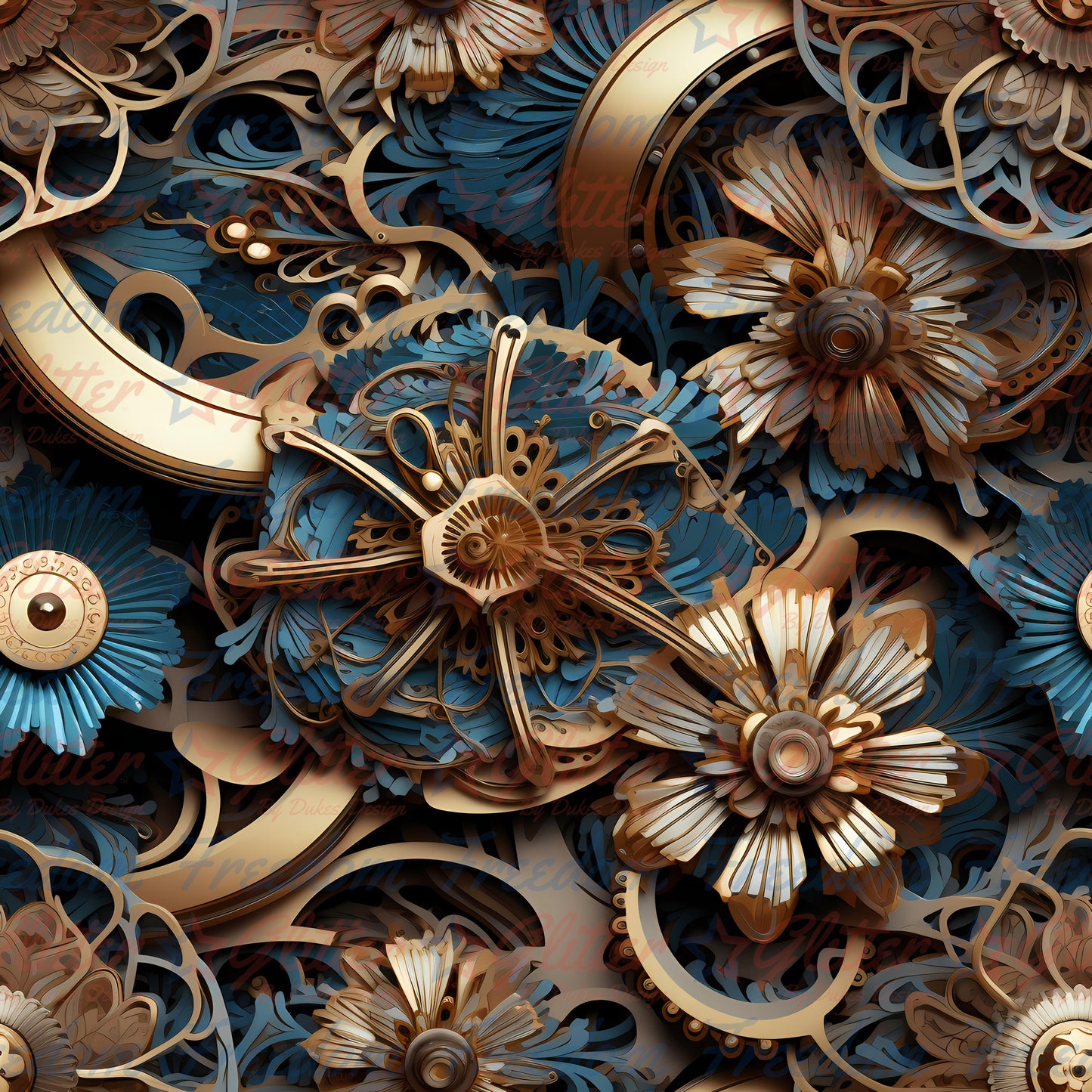 Floral Steampunk 34 (Printed Vinyl)