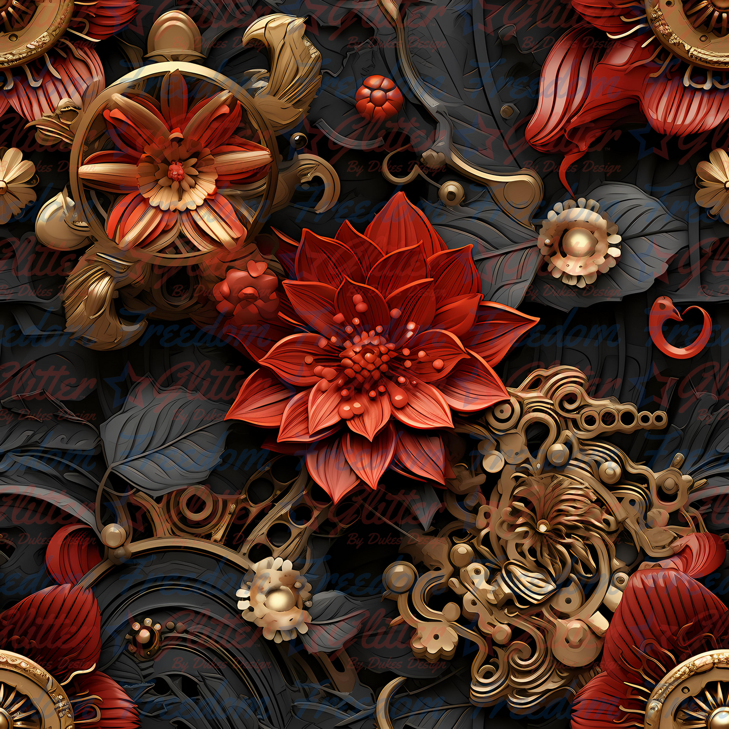 Floral Steampunk 3 (Printed Vinyl)