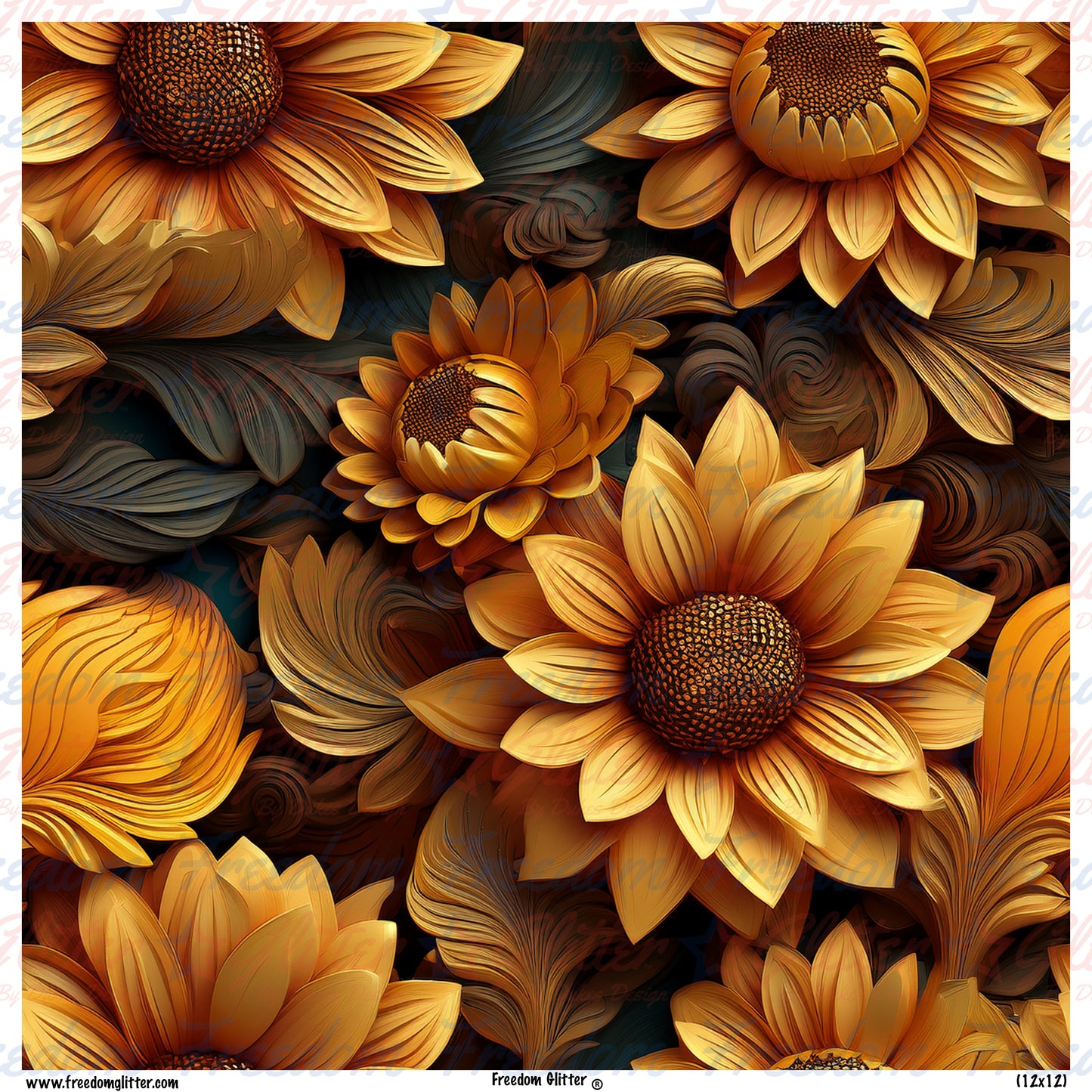 3D Sunflowers 3 (Printed Vinyl)