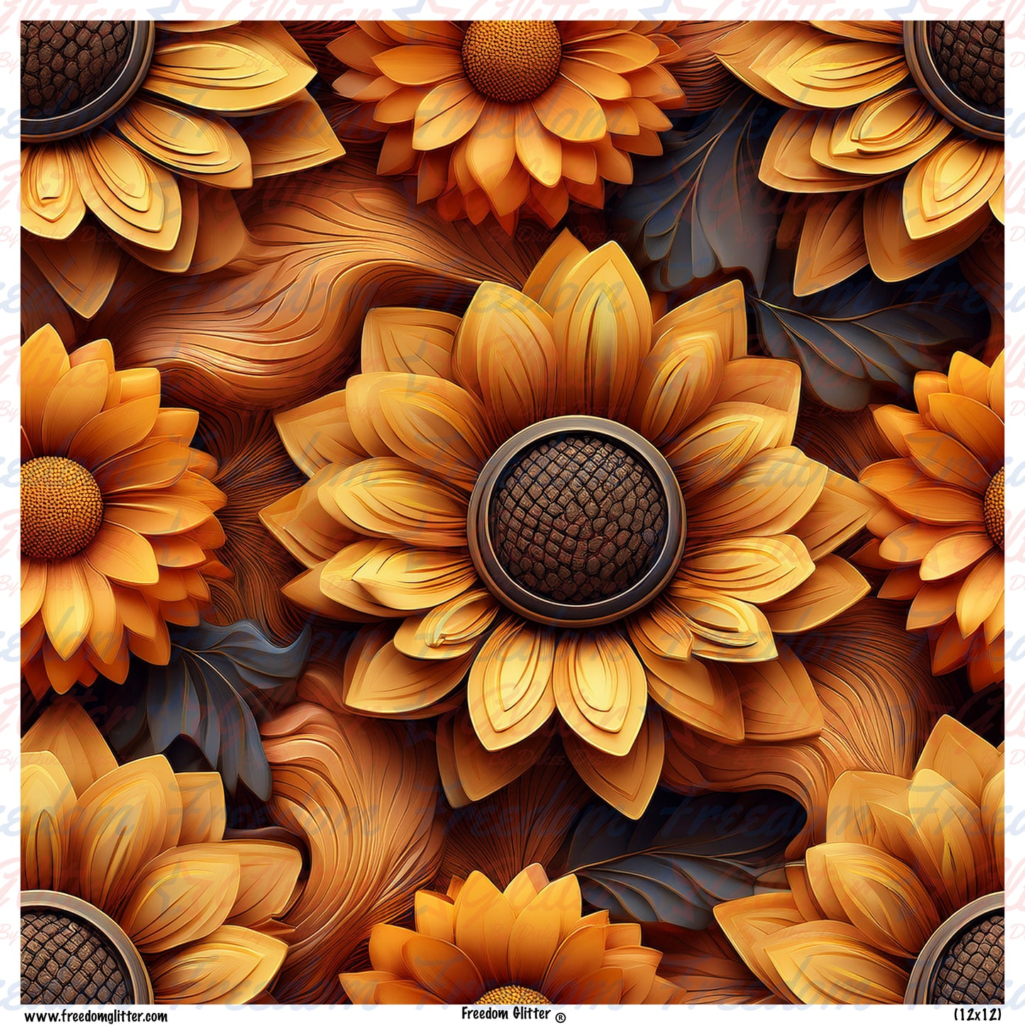 3D Sunflowers 5 (Printed Vinyl)
