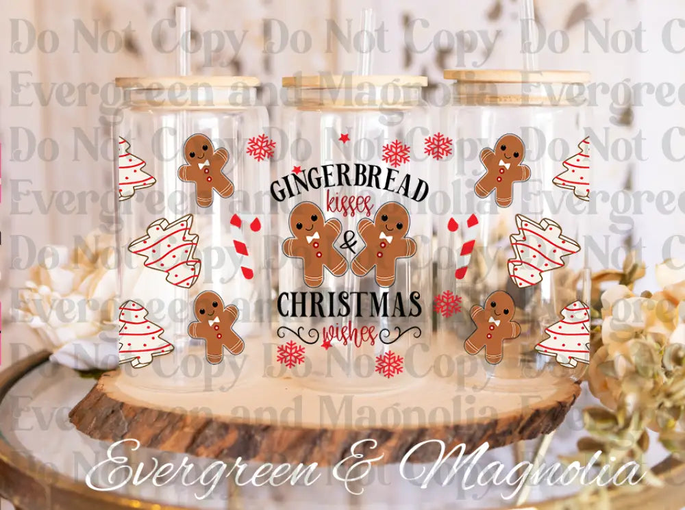 46-Gingerbread kisses christmas wishes-christmas Tree Cake