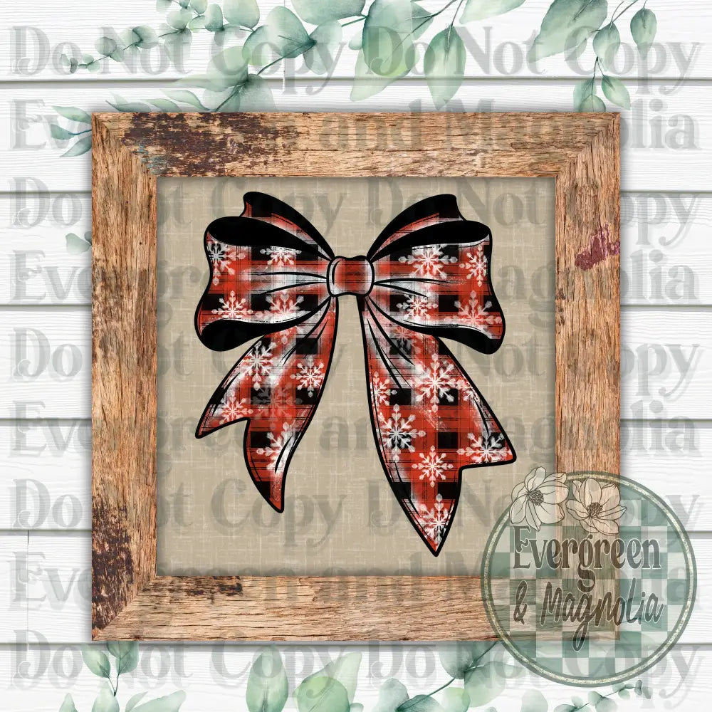 Plaid snowflake bow