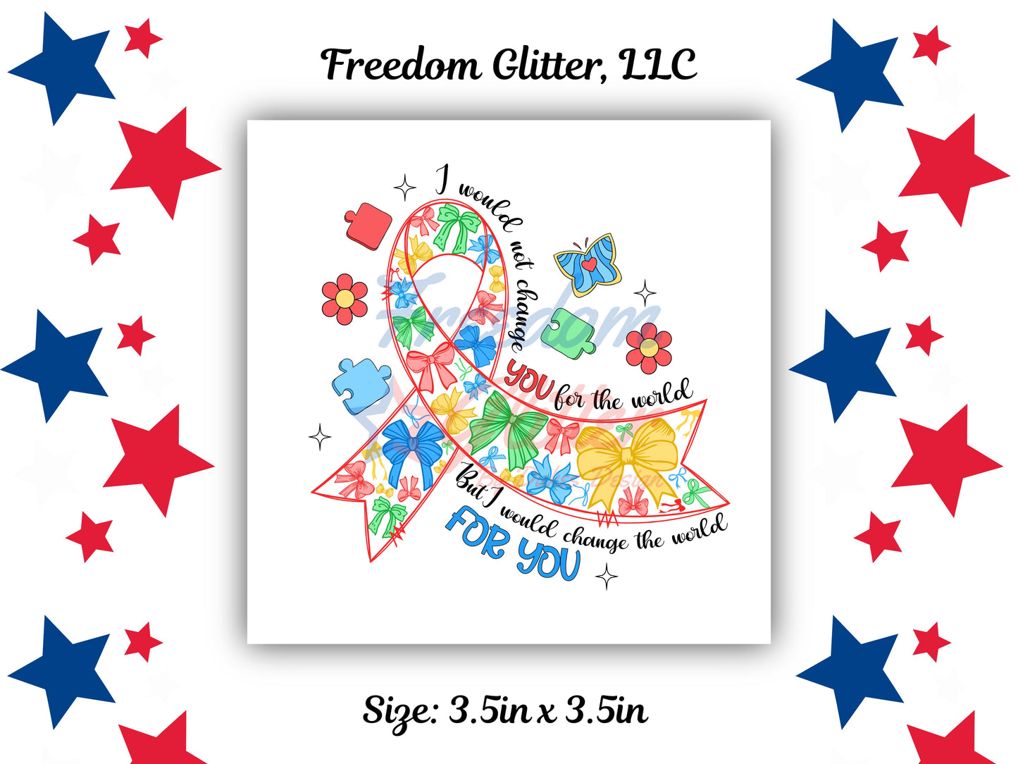 Autism Coquette Ribbon Decal (UVDTF)