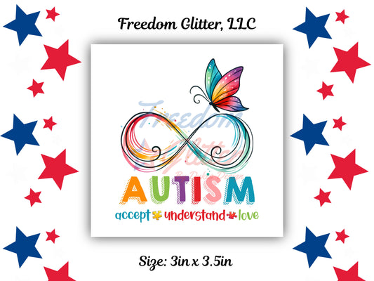 Autism Infinity Butterfly Decal (UVDTF)