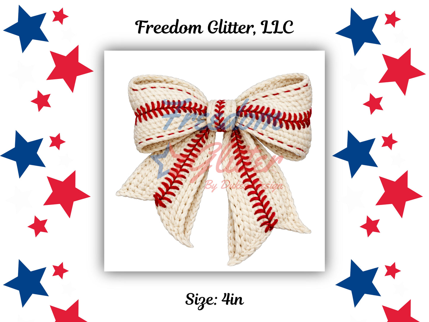 Baseball Crochet Bow (UVDTF)