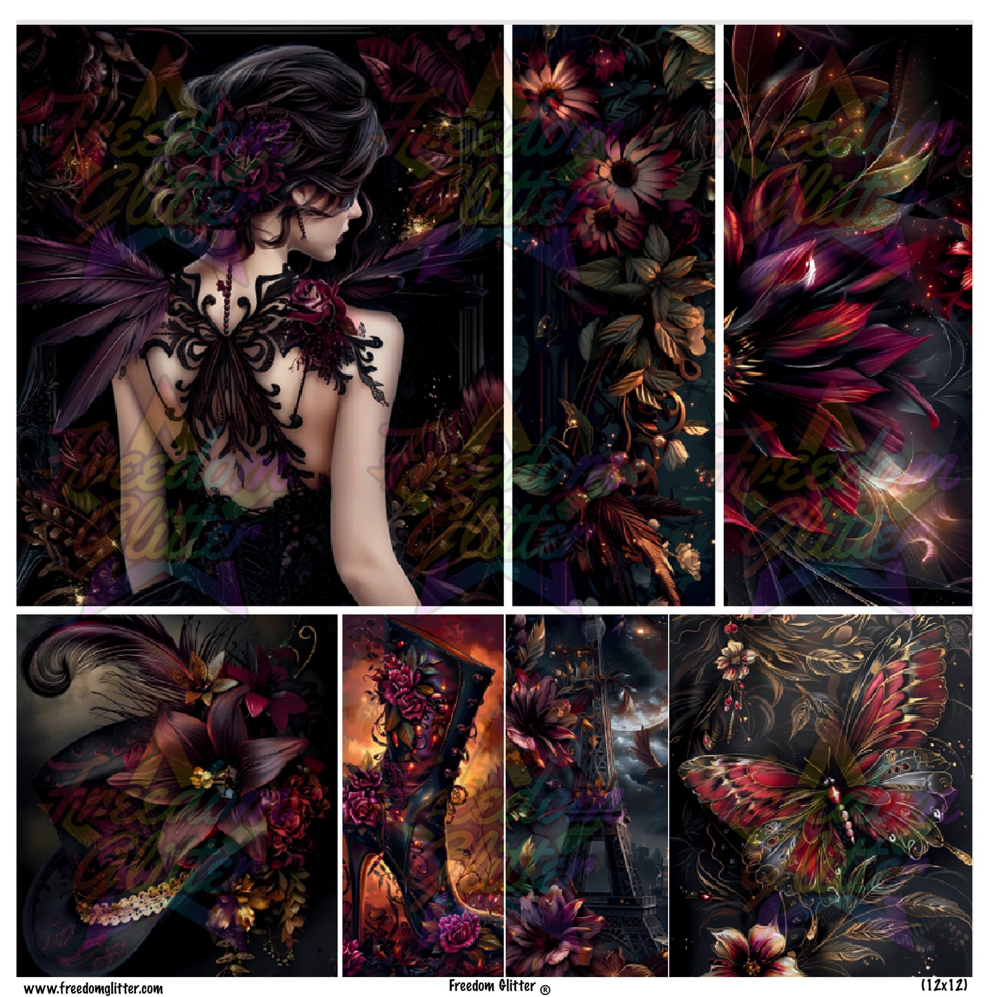 Mixed Image Sheet - Dark 2 (Printed Vinyl)