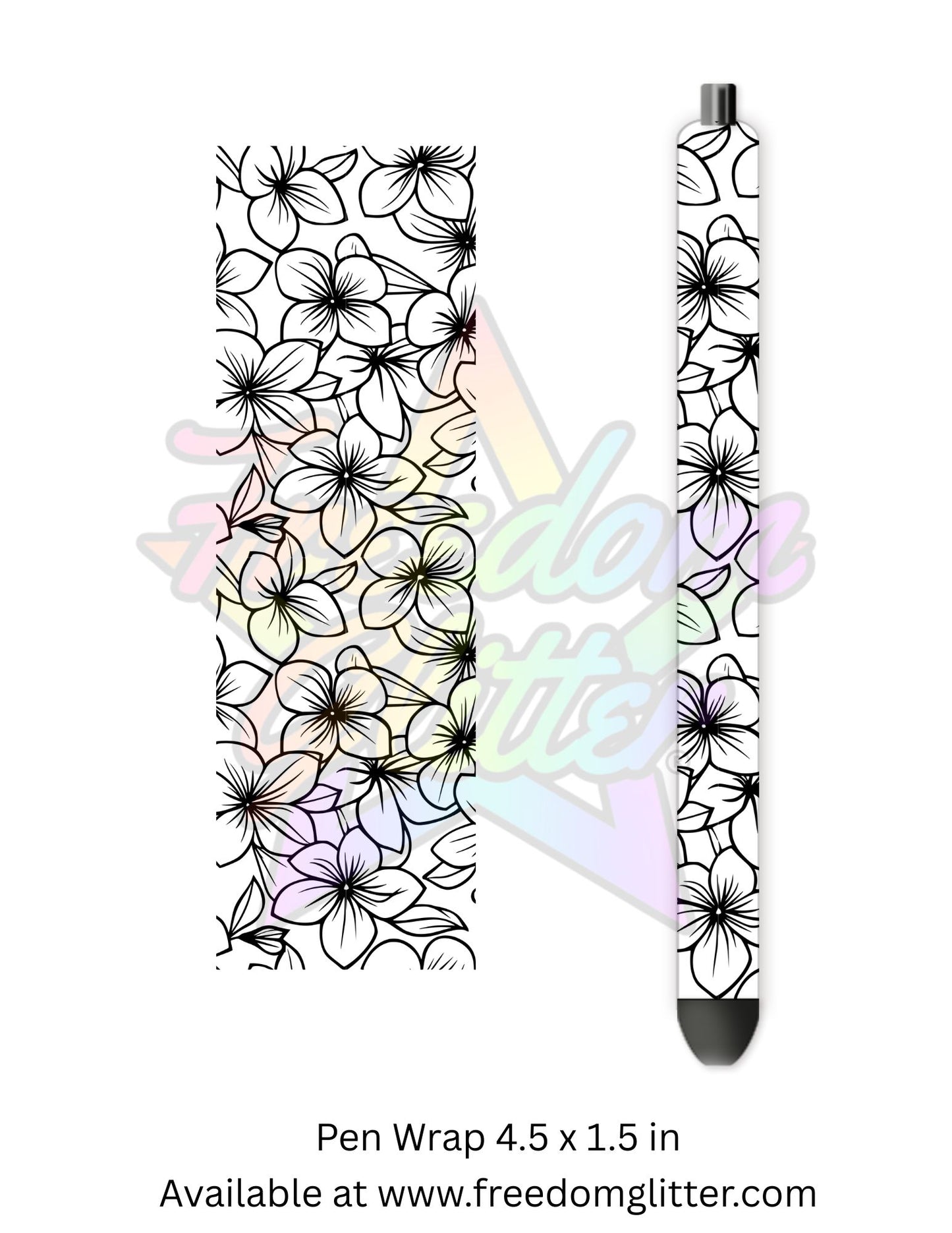 Black & White Floral Outline 12 (Printed Vinyl)