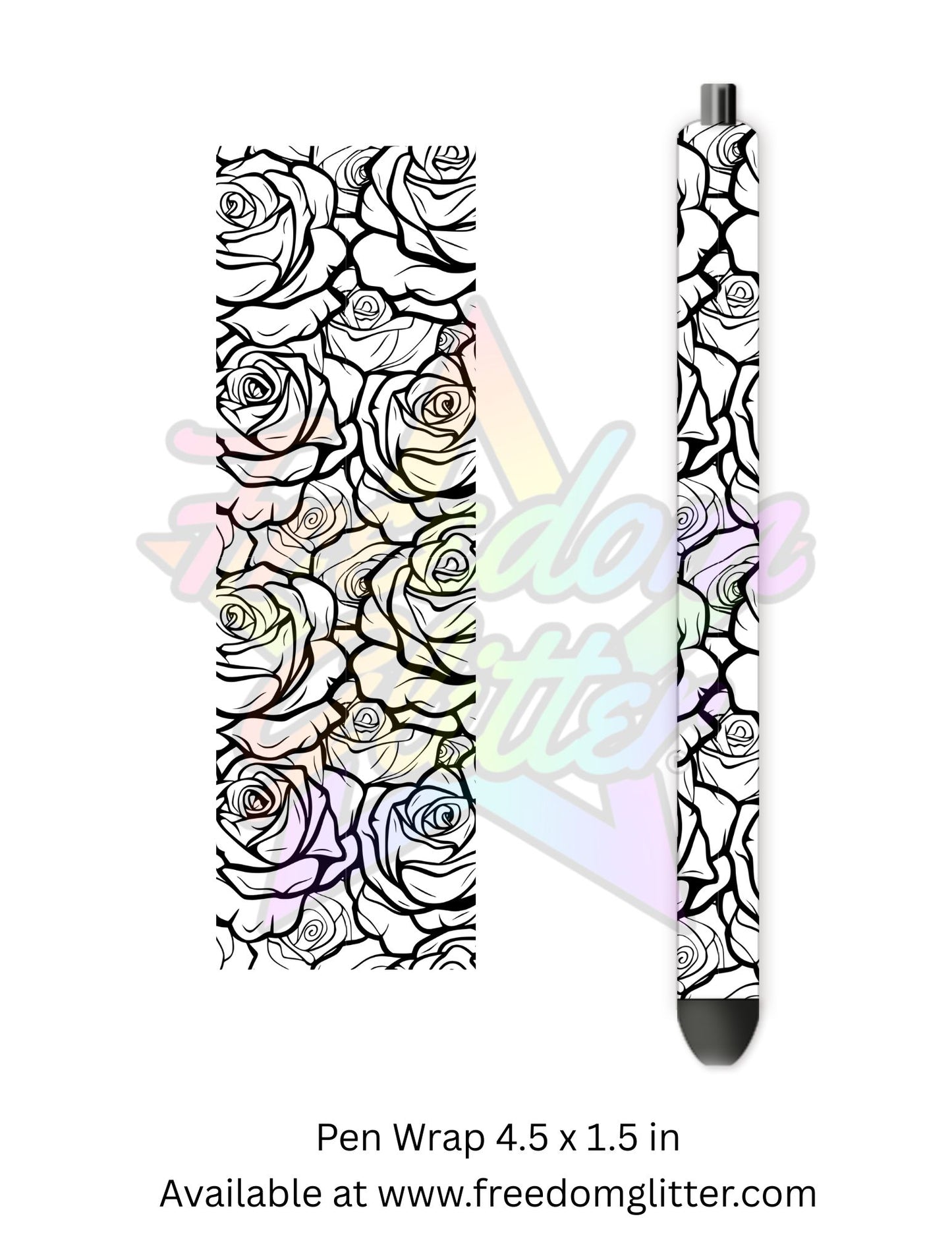 Black & White Floral Outline 9 (Printed Vinyl)