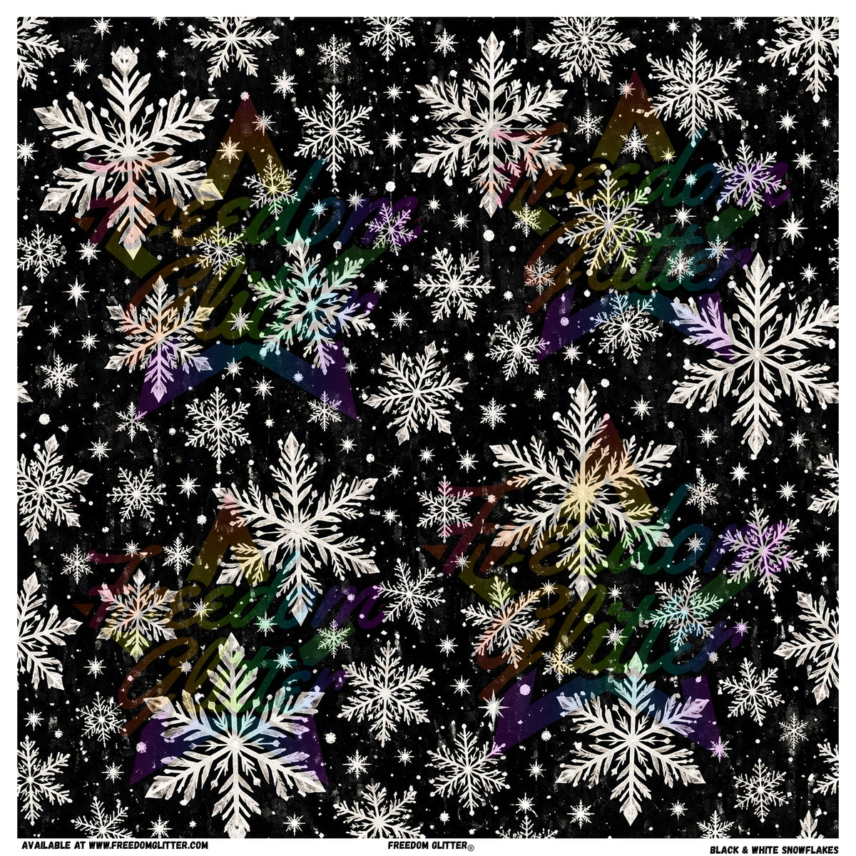 Black & White Snowflakes (Printed Vinyl)