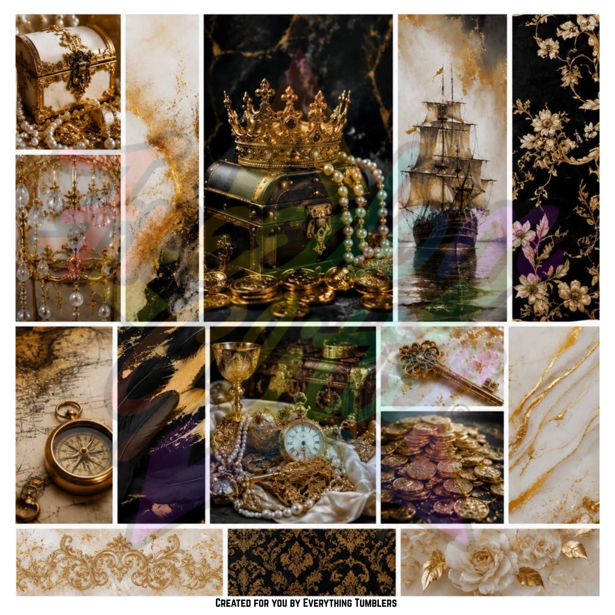 Black, White & Gold Luxury (Printed Vinyl)