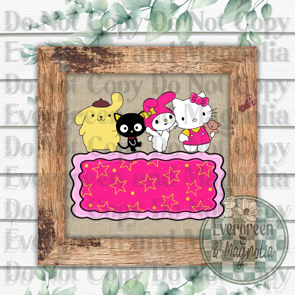 Blank Hello Kitty Name Plate