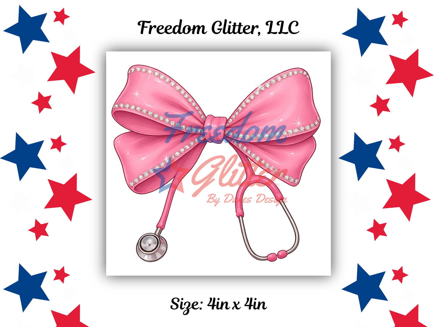 Breast Cancer Awareness Pink Stethoscope Bow Decal (UVDTF)
