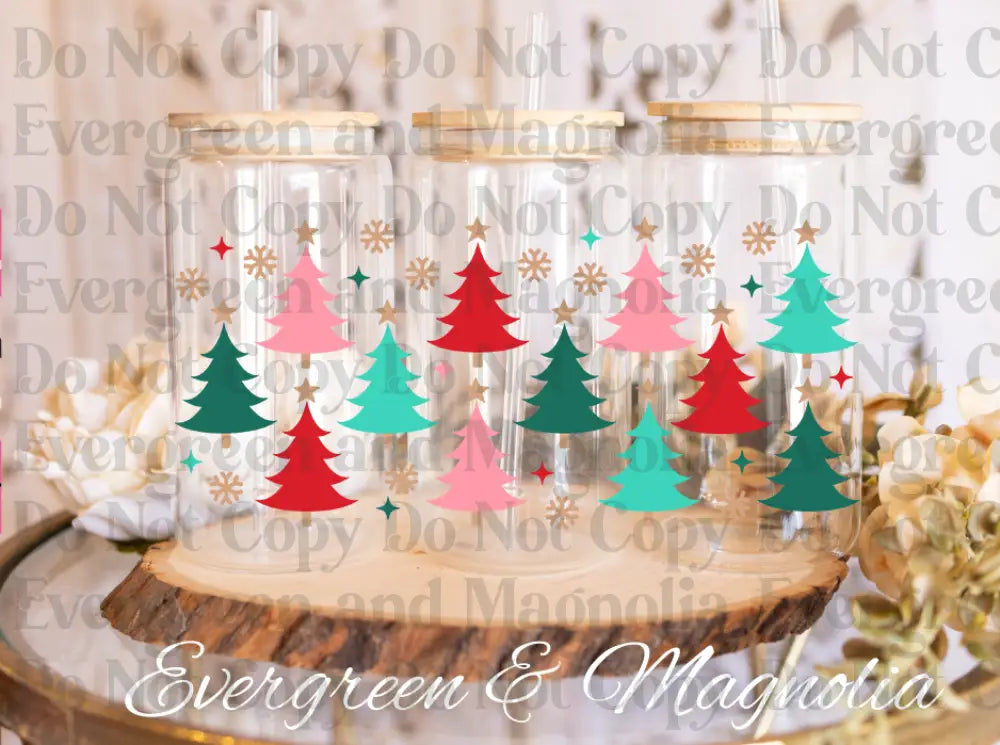 Bright Christmas trees Perfection