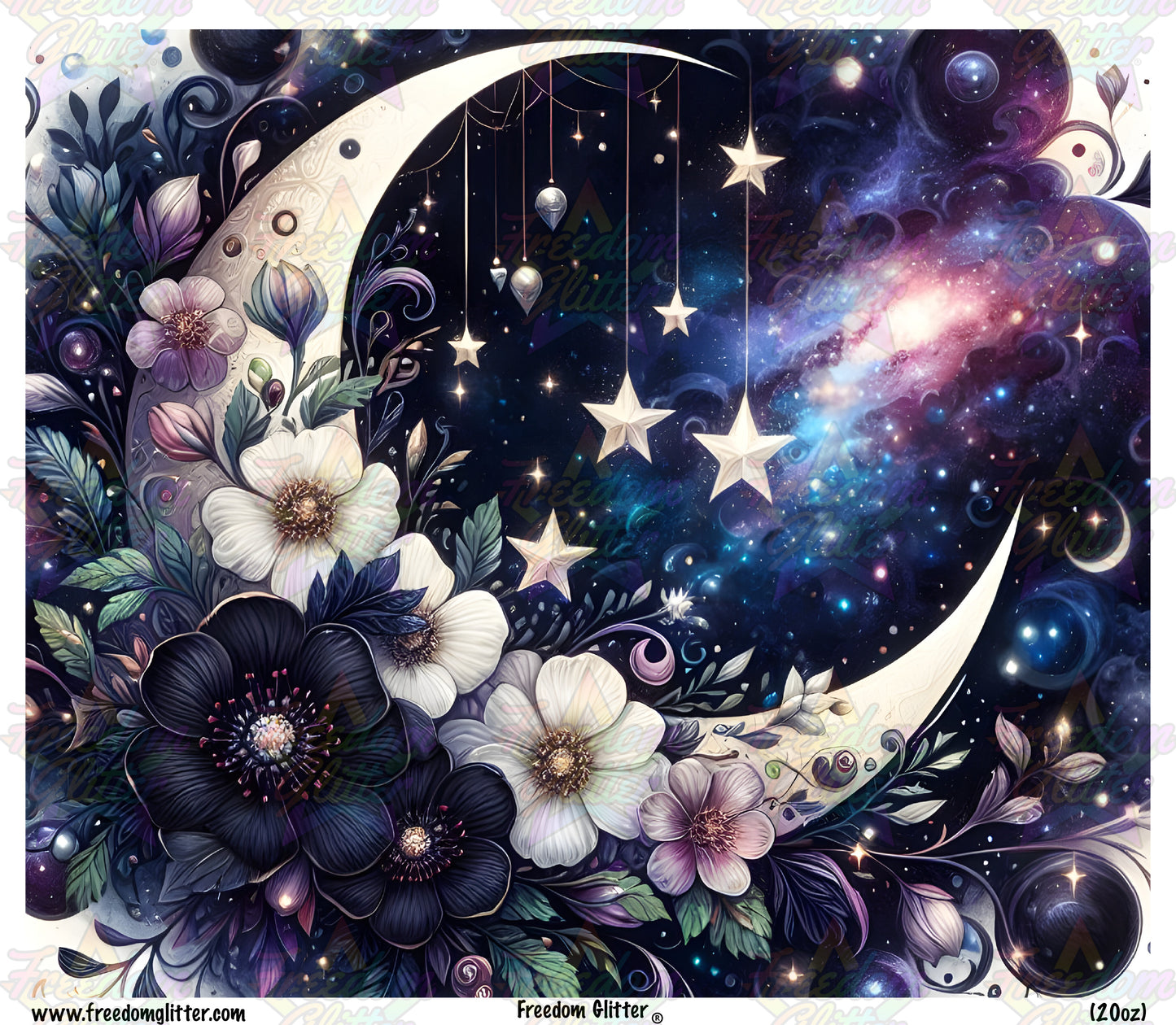 Celestial Floral Moon (Printed Vinyl)