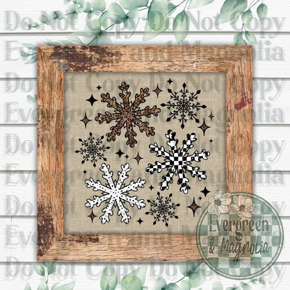 Leopard Checkered Snowflakes