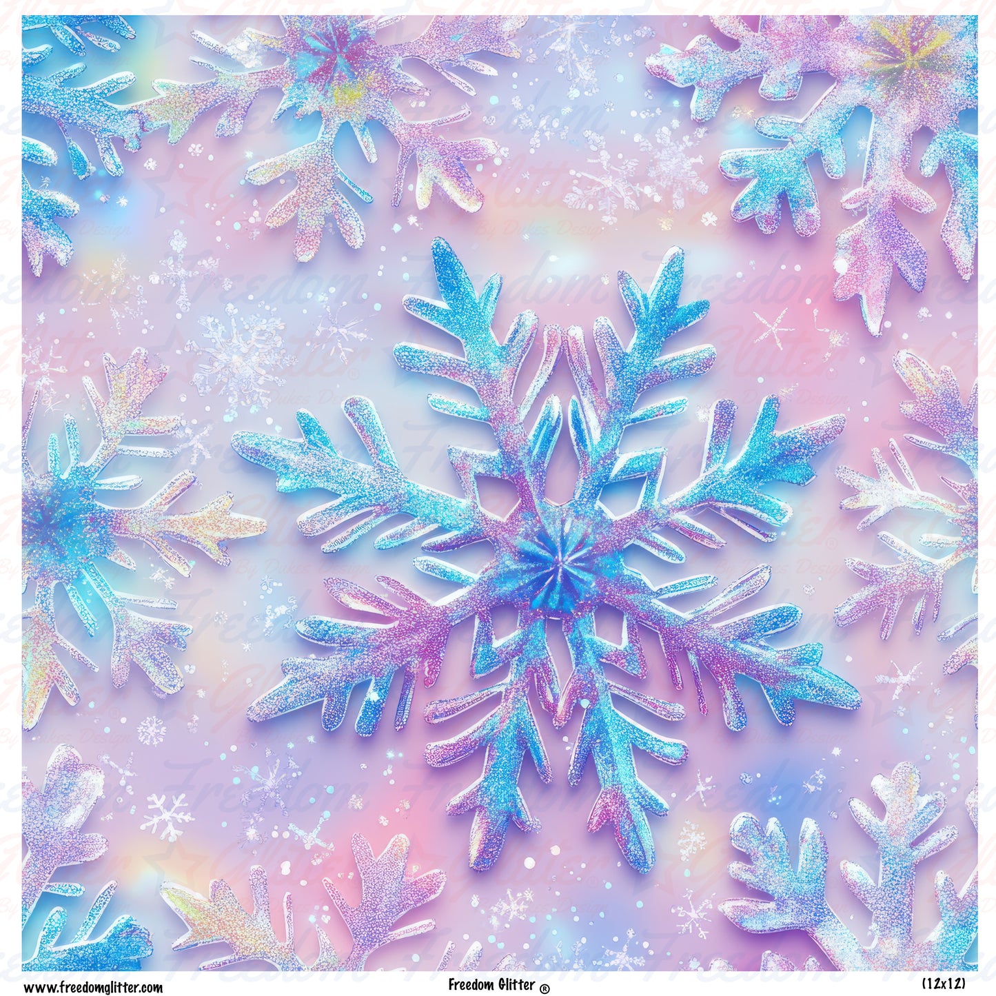 Christmas Iridescent Snowflakes (Printed Vinyl)