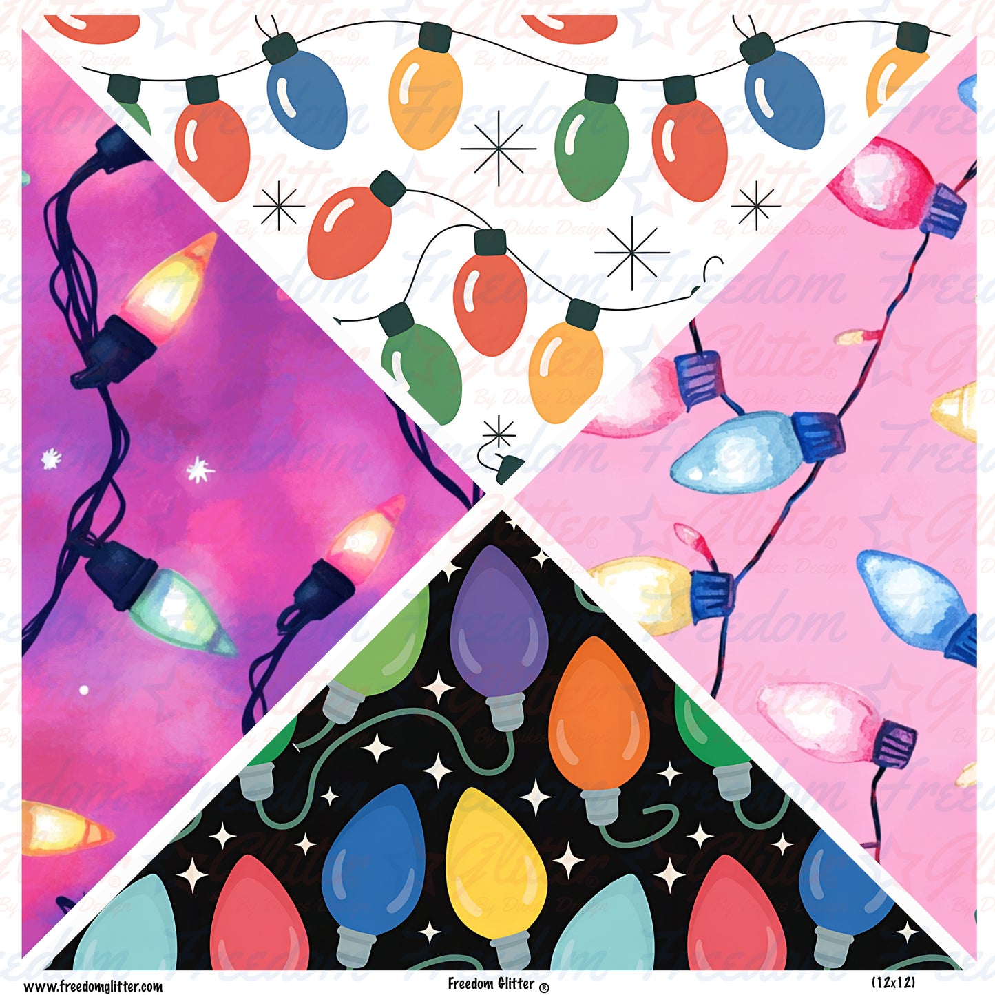 Christmas Lights Mixed Triangles (Printed Vinyl)