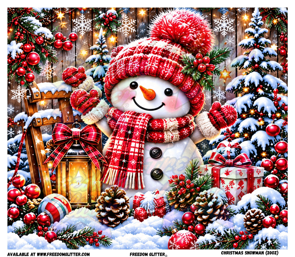 Christmas Snowman Tumbler Wrap (Printed Vinyl)