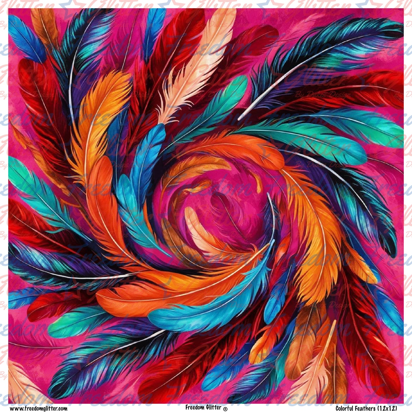 Colorful Feathers (Printed Vinyl)
