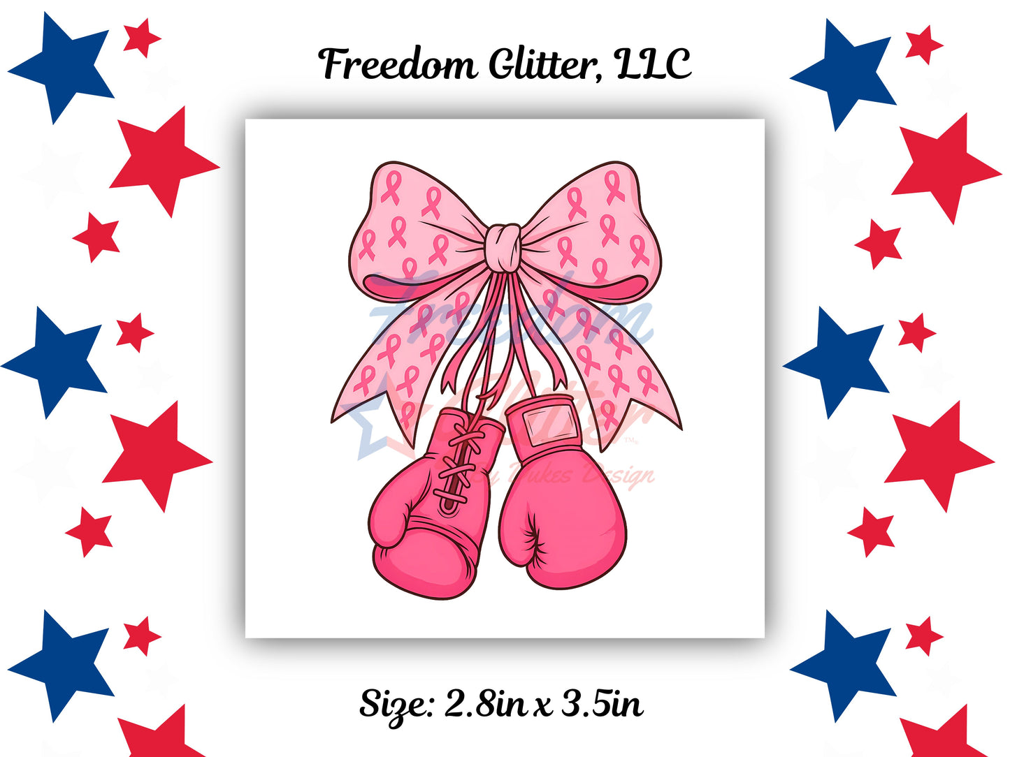 Breast Cancer Awareness Bow & Boxing Gloves Decal (UVDTF)