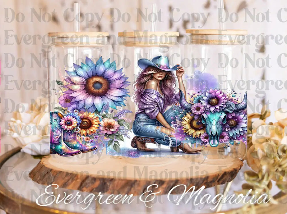 Cowgirl skull flower
