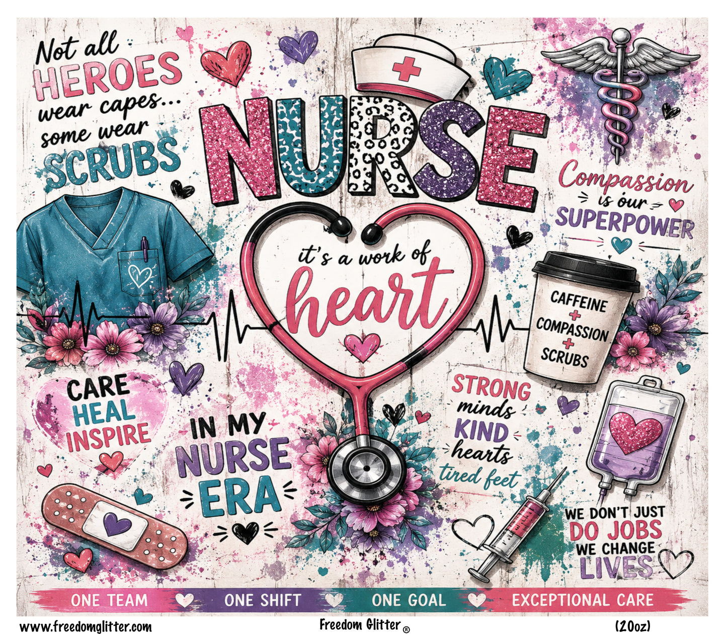 Cute Nurse Tumbler Wrap (Printed Vinyl)