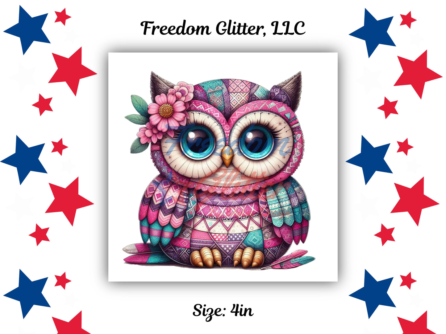 Cute Owl Patchwork 2 (UVDTF)