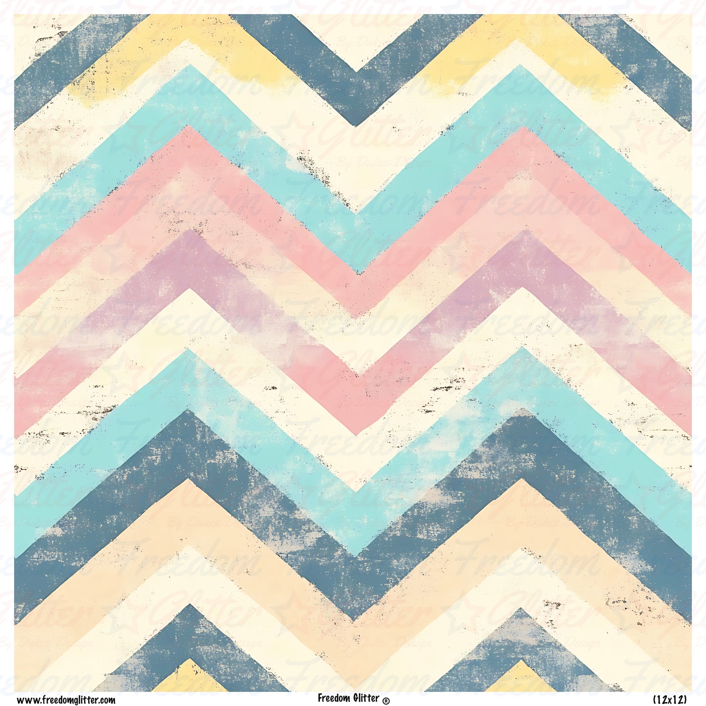 Distressed Chevron 6 (Printed Vinyl)