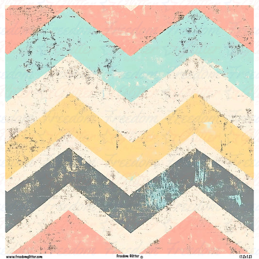 Distressed Chevron 7 (Printed Vinyl)