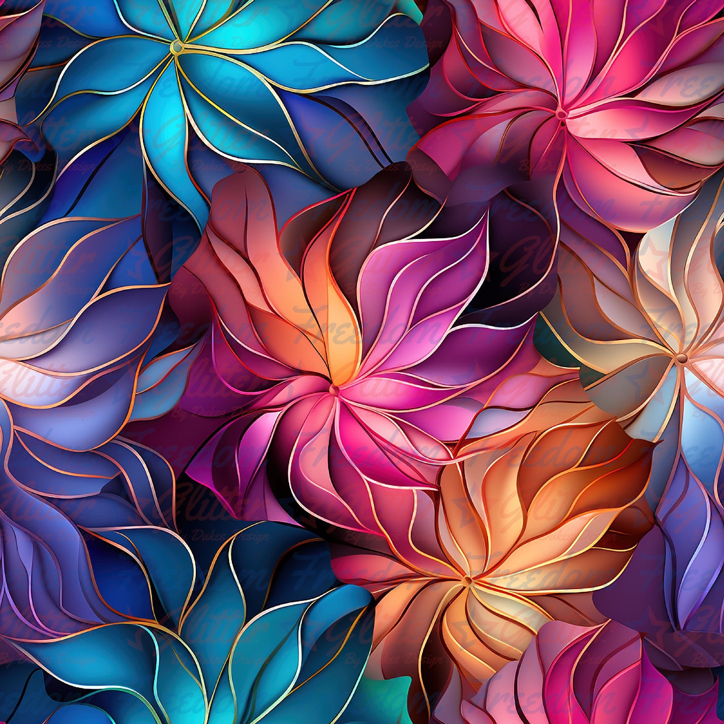 Floral Kaleidoscope 1 (Printed Vinyl)