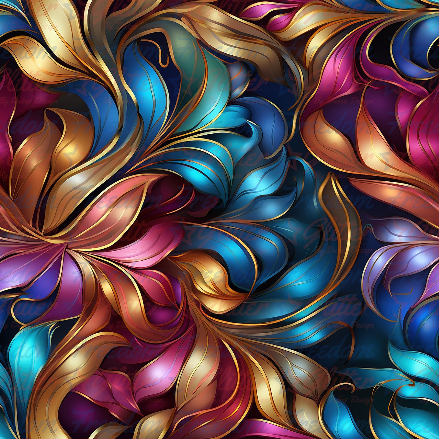 Floral Kaleidoscope 4(Printed Vinyl)