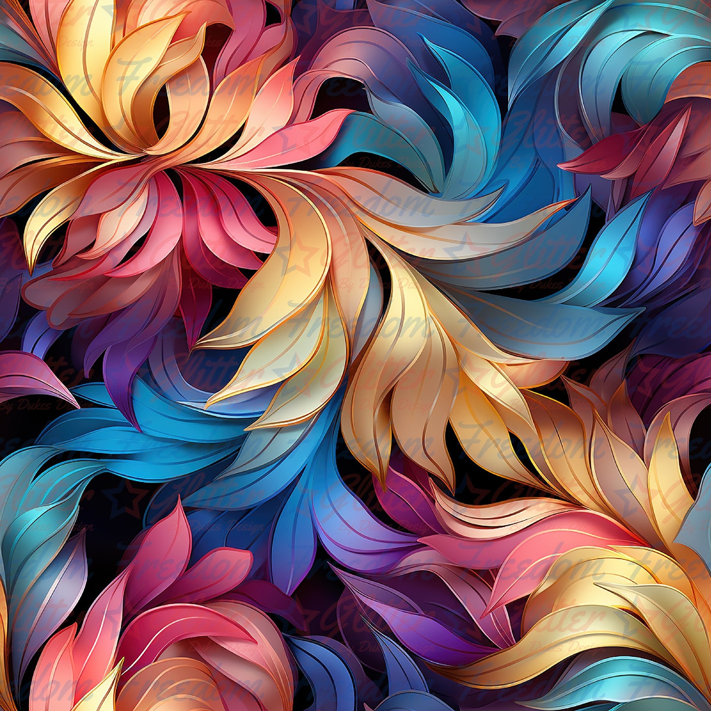 Floral Kaleidoscope 8 (Printed Vinyl)