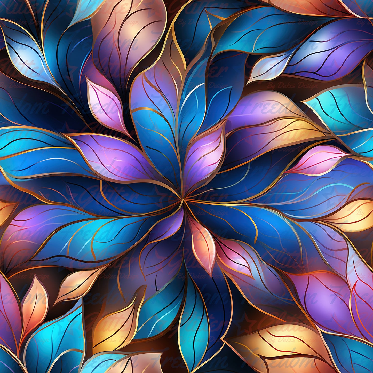 Floral Kaleidoscope 9 (Printed Vinyl)