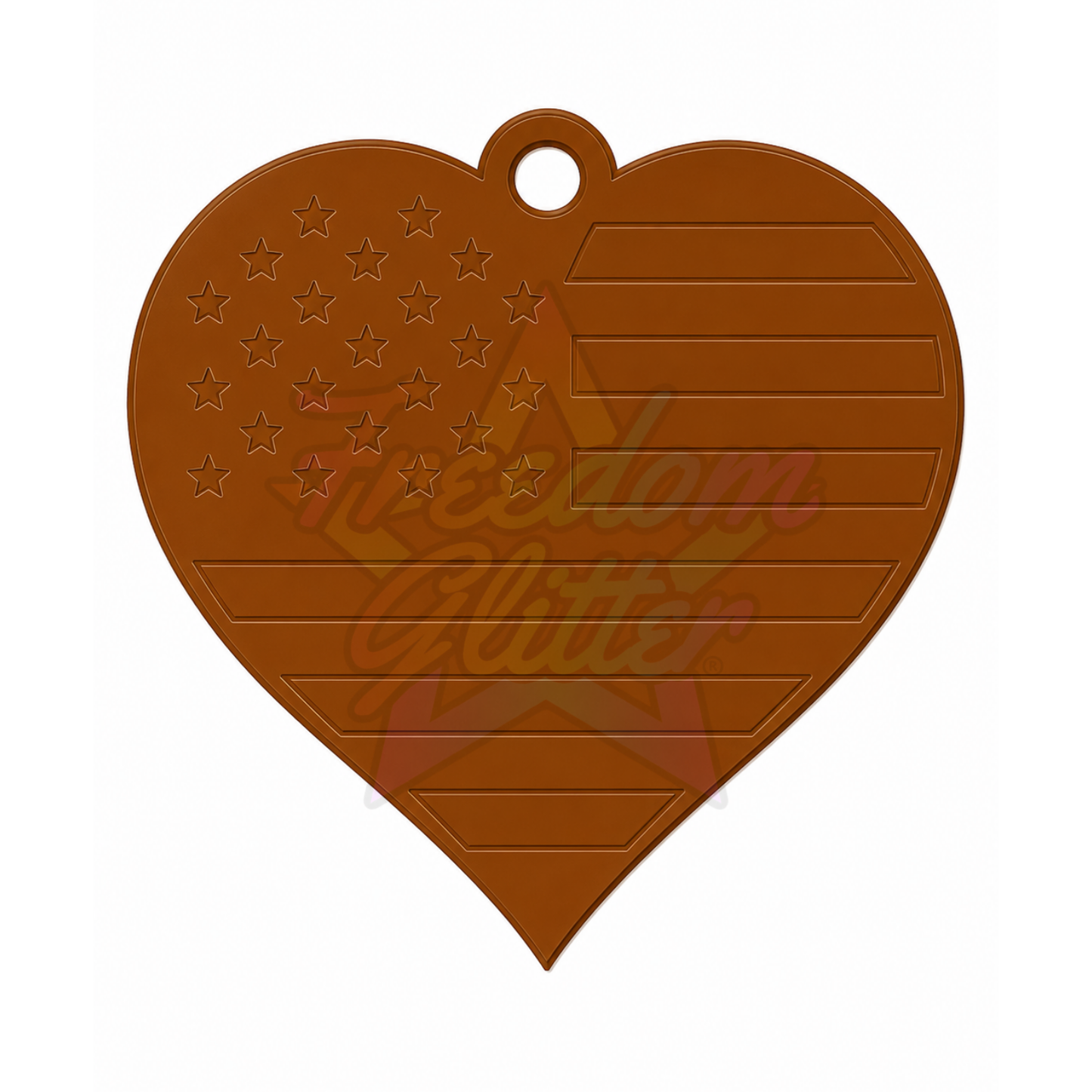 Patriotic Heart Acrylic Ornament Blank – 4"