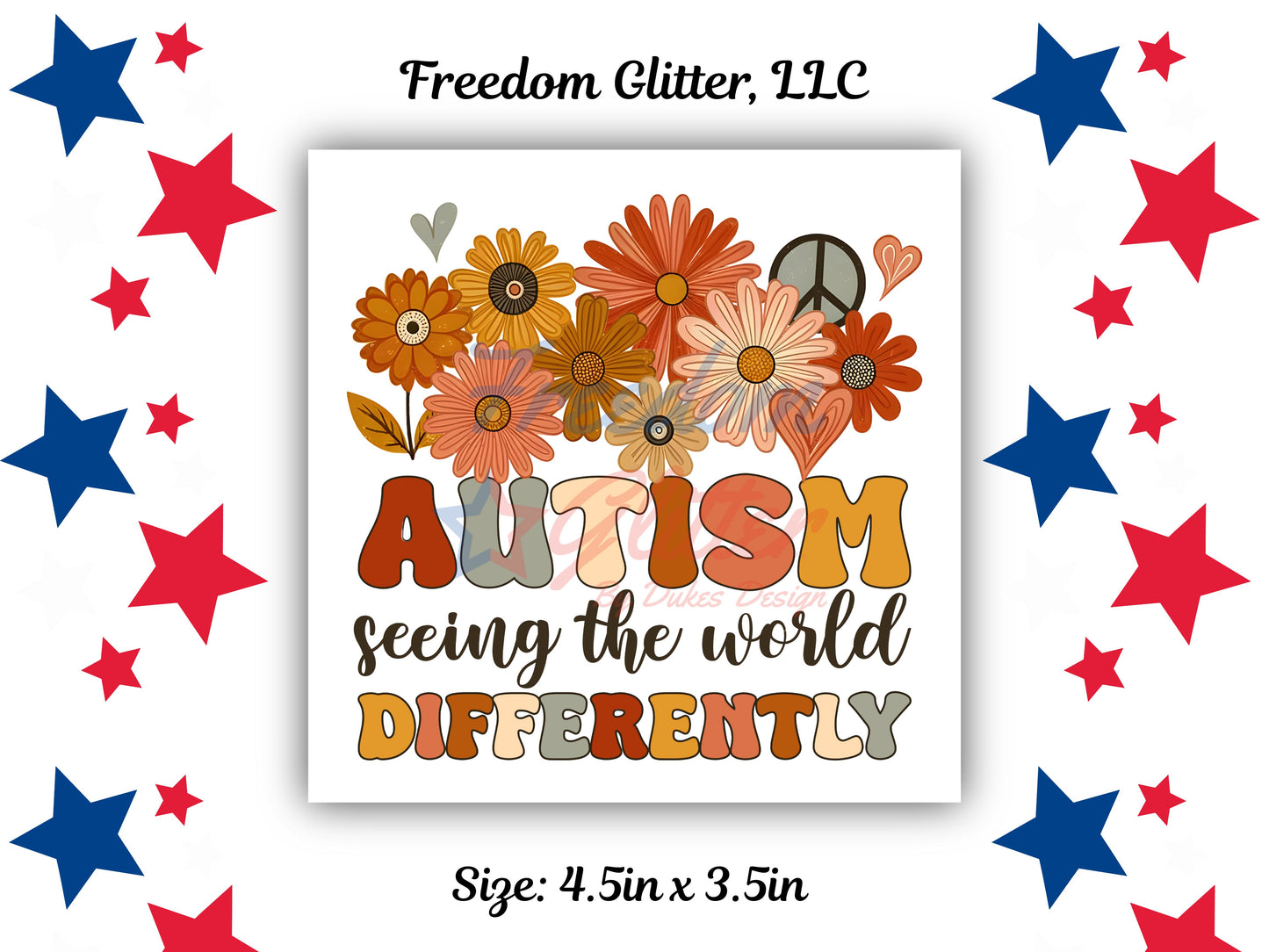 Retro Floral Autism Acceptance Decal (UVDTF)