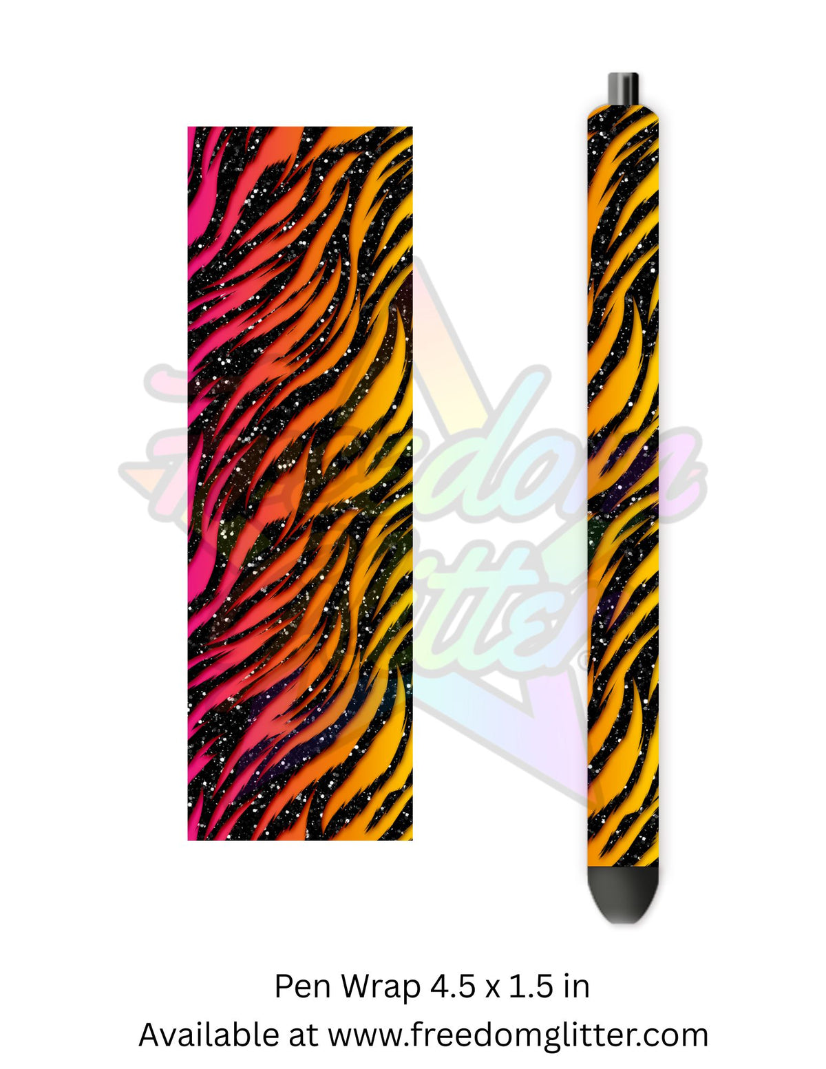 Glittery Neon Rainbow Ombre Zebra (Printed Vinyl)