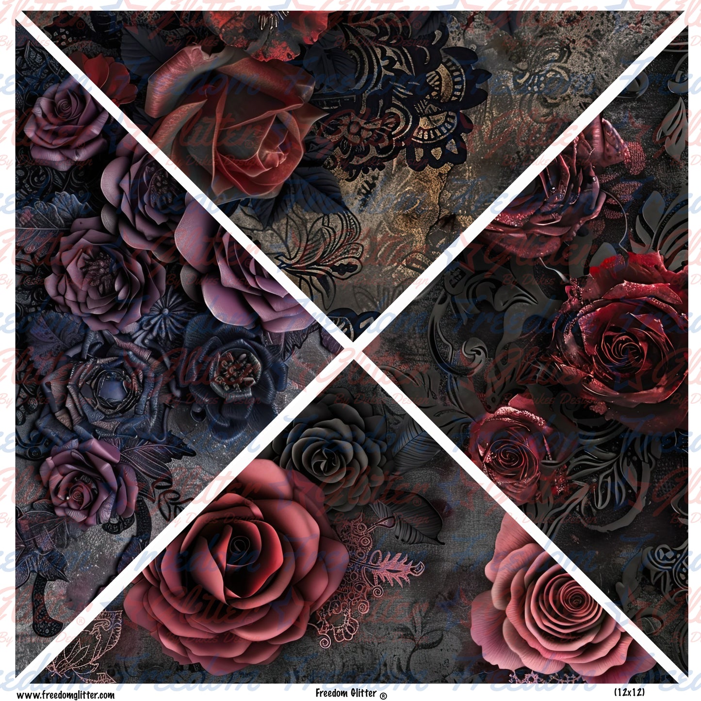 Gothic Floral 2 Mixed Triangles (Printed Vinyl)
