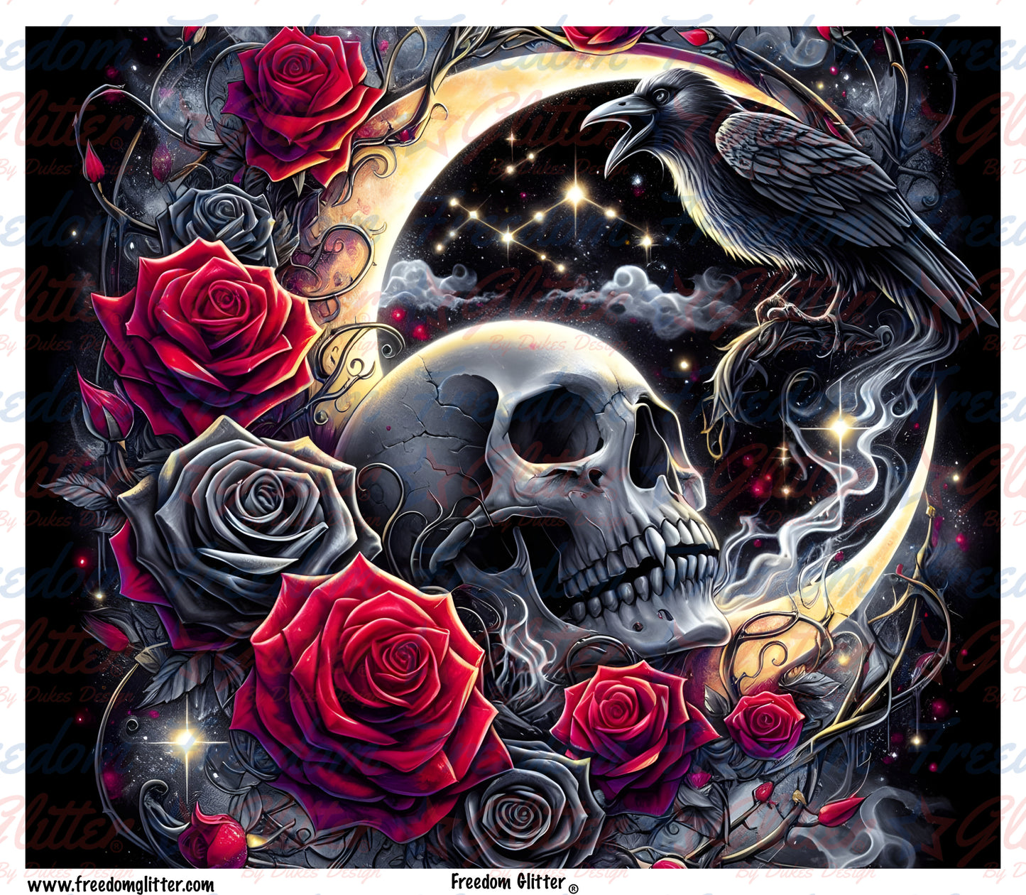 Gothic Skulls & Roses (Printed Vinyl)