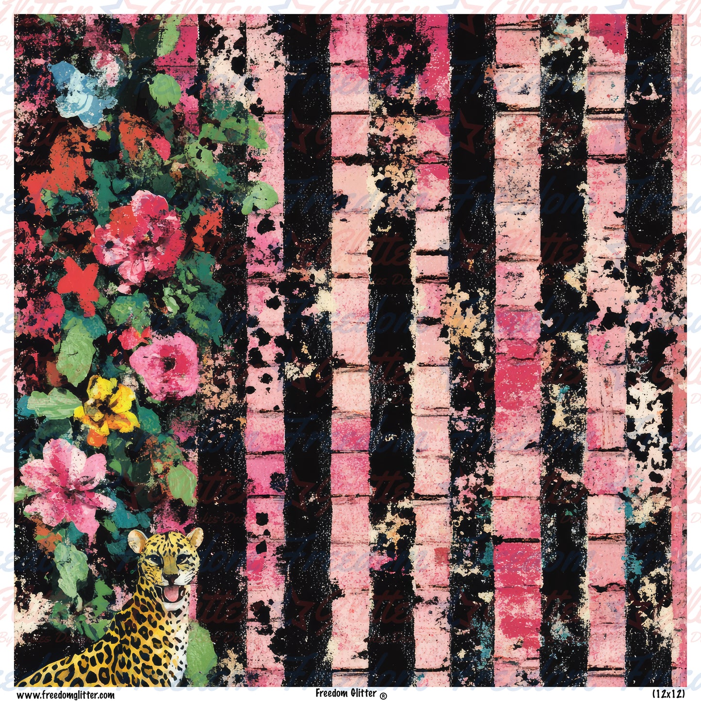 Grunge Floral & Stripes 6 (Printed Vinyl)