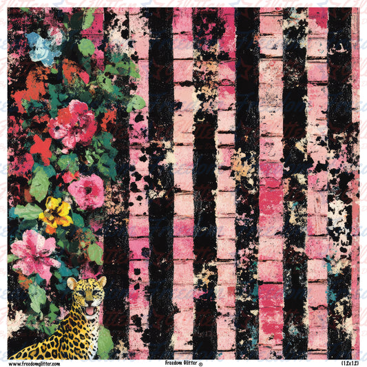 Grunge Floral & Stripes 6 (Printed Vinyl)
