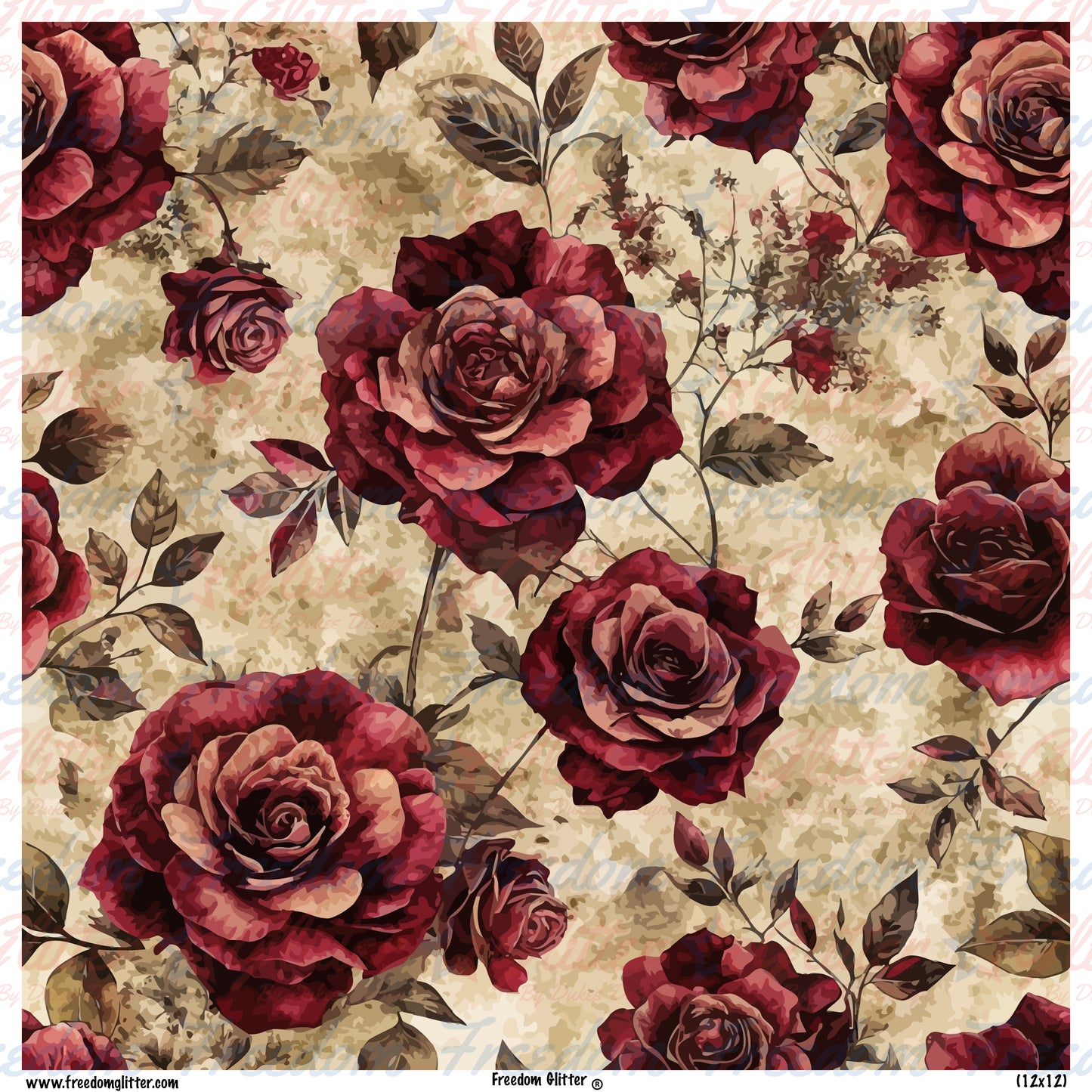 Grunge Roses 1 (Printed Vinyl)