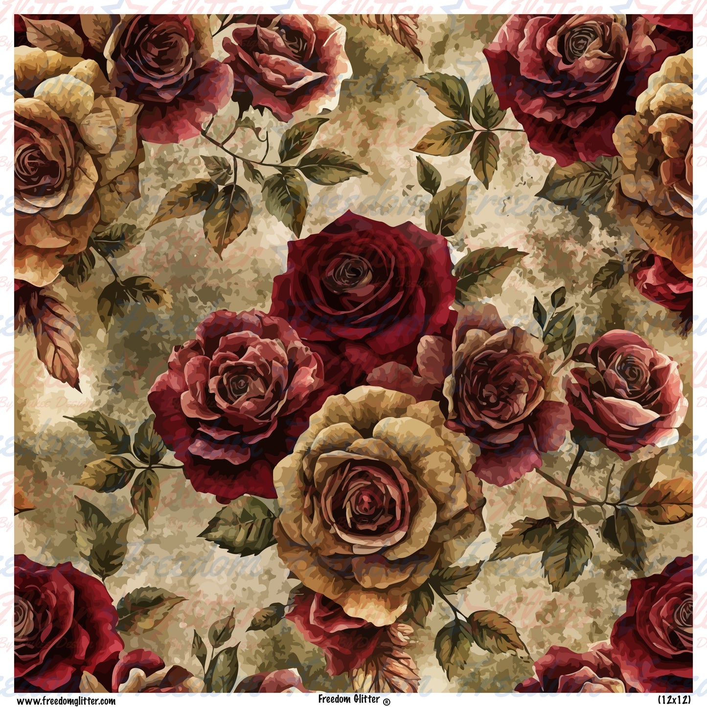 Grunge Roses 4 (Printed Vinyl)