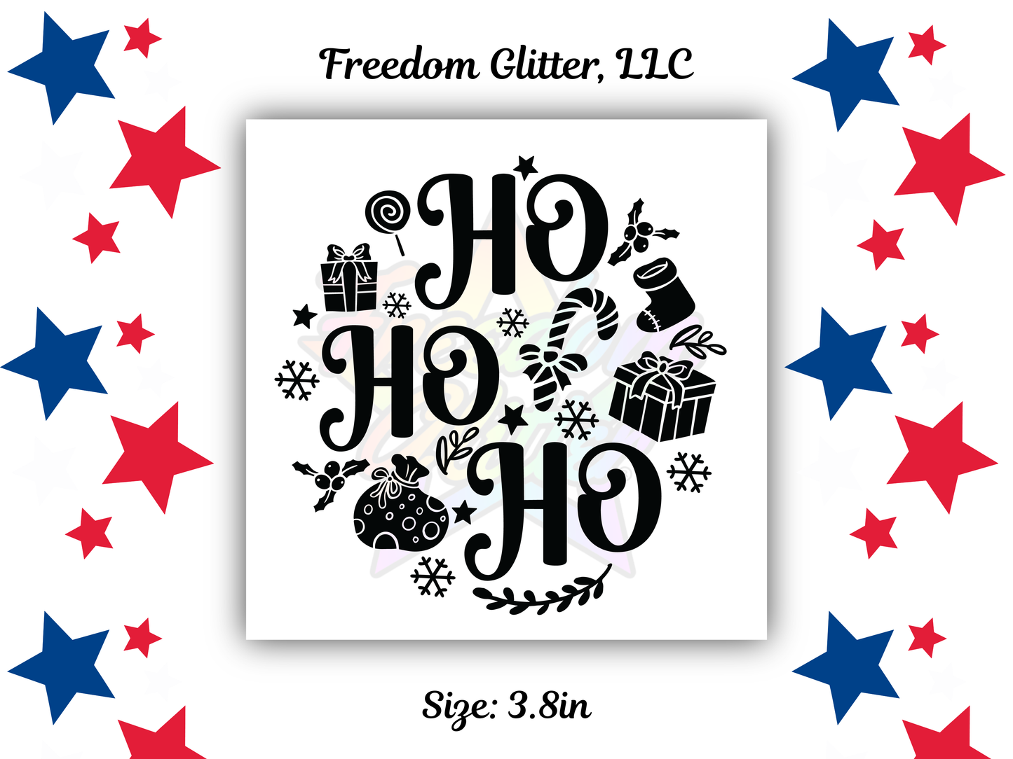 Ho Ho Ho 2 UVDTF Transfer – 3.8" Ornament Design