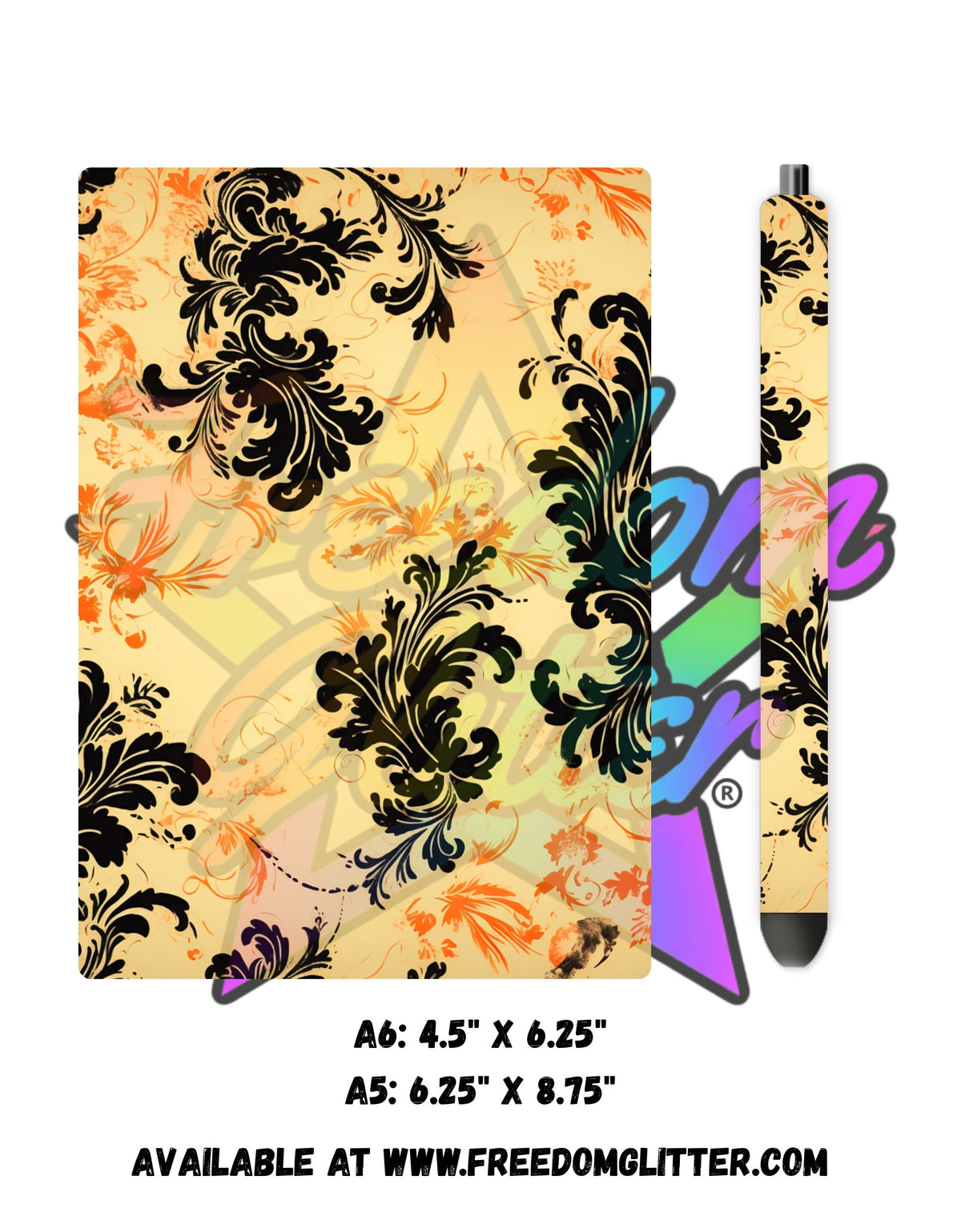 Halloween Damask 1 Acrylic Notebook Cover