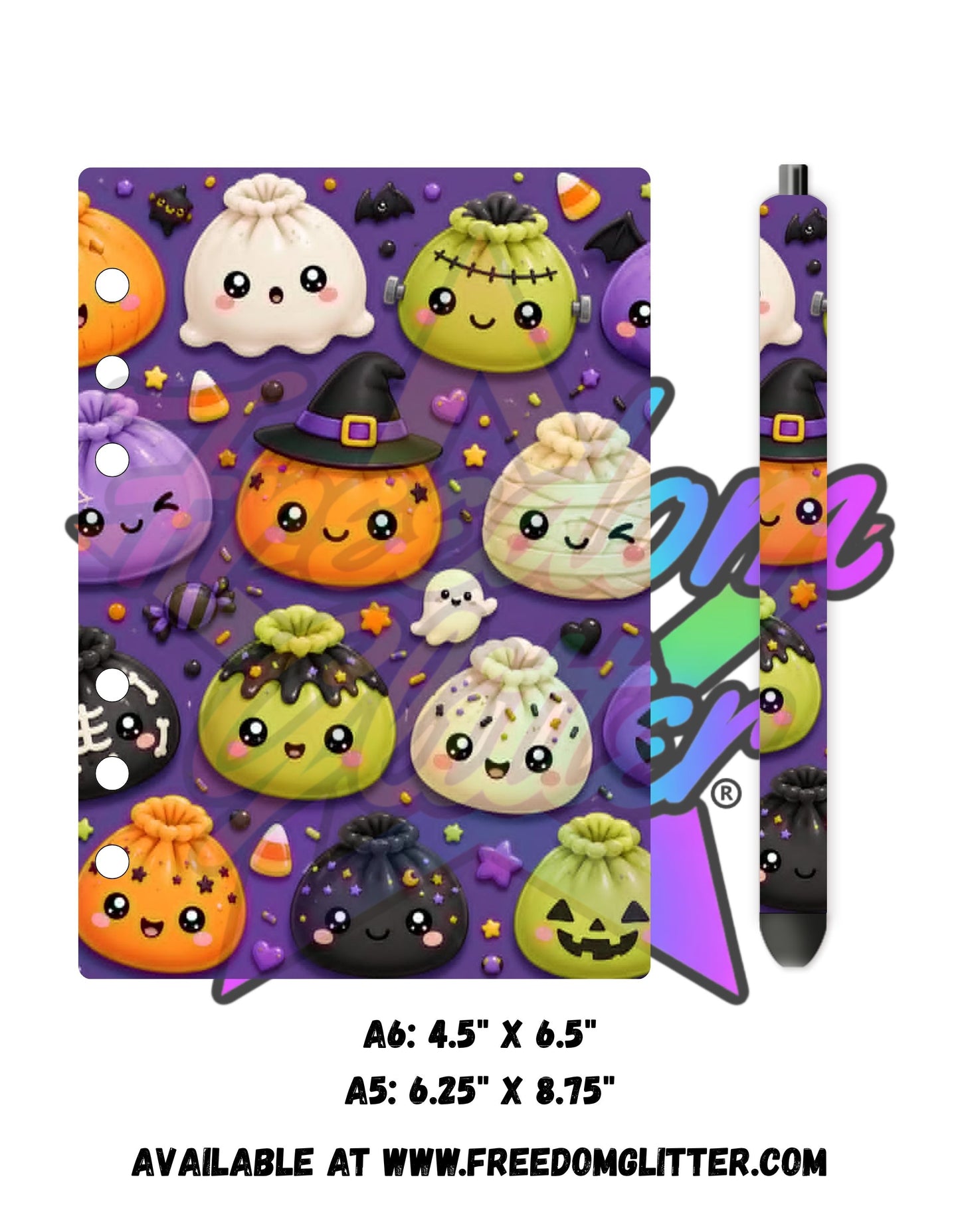 Halloween Kawaii Dumplings Acrylic Notebook Cover