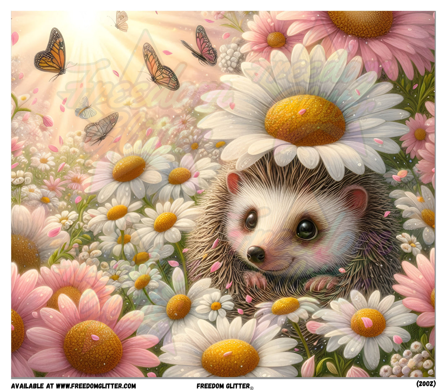 Hedgehog & Daisies (Printed Vinyl)